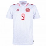 Günstige Fußballtrikots Dänemark Hojlund 9 Heimtrikot EURO 2024 Kurzarm